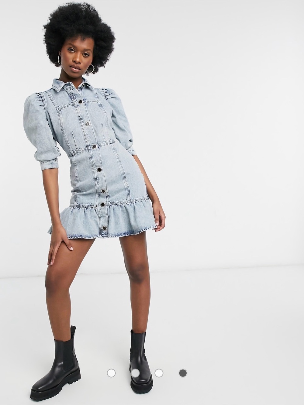 River Island Washed Blue Denim dress